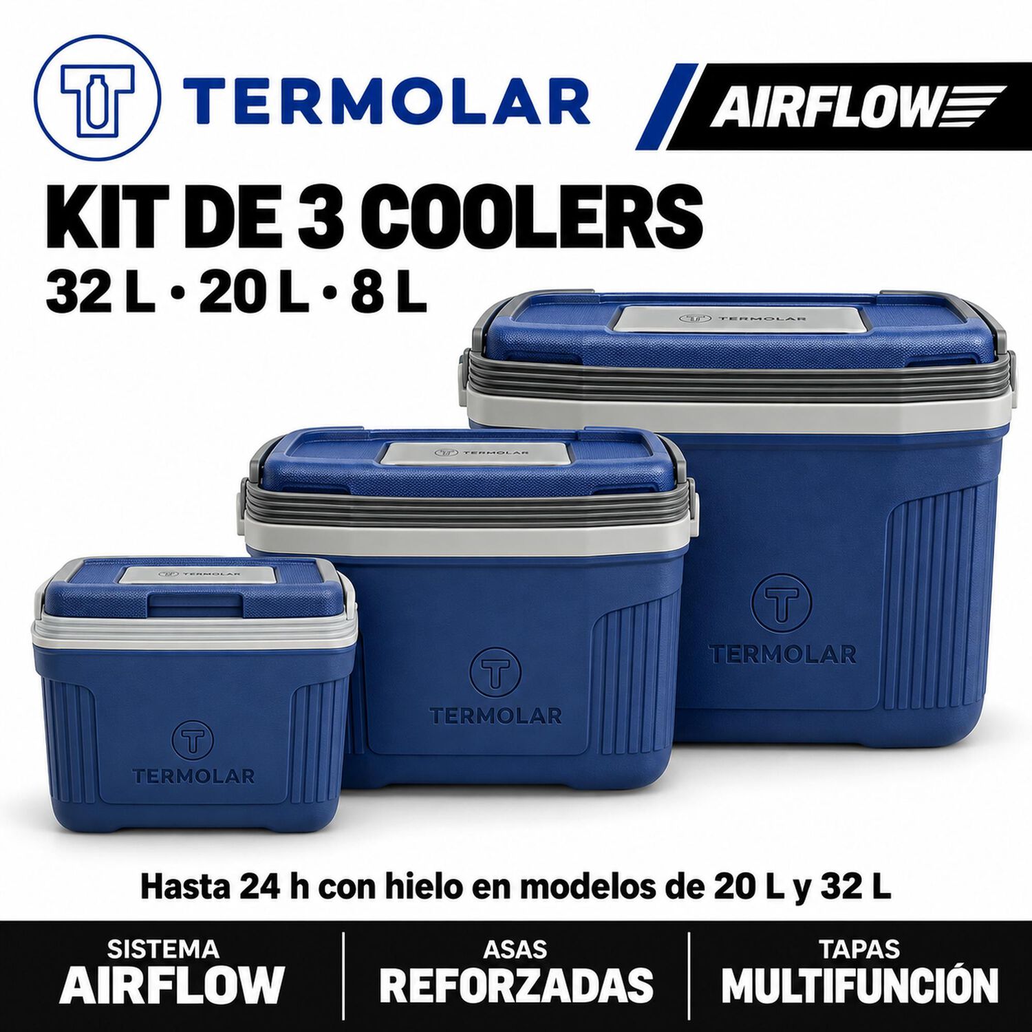 Kit De 3 Neveras Airflow 12h Frio/ 24 Caliente 32l- 20l- 8l Termolar image number 7.0
