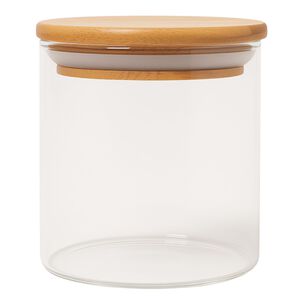 Frasco Tarro Hermetico 200ml Recipiente Vidrio 8cm Tapa Bambú