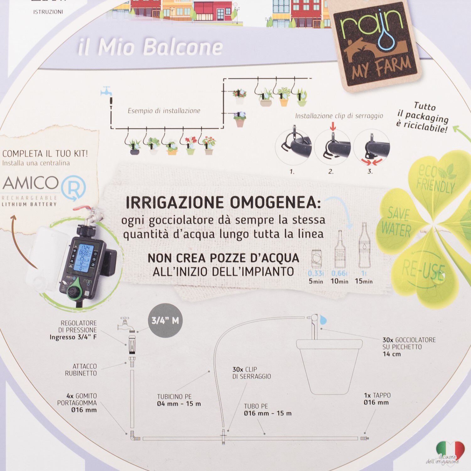 Kit De Riego Para Balcones -hasta 30 Maceteros 15mt Lineales image number 2.0
