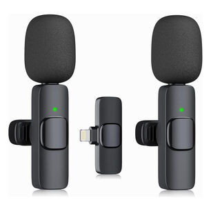 Micr&oacute;fono Lavalier Inal&aacute;mbrico Port&aacute;til Para Ios 2 Unidades
