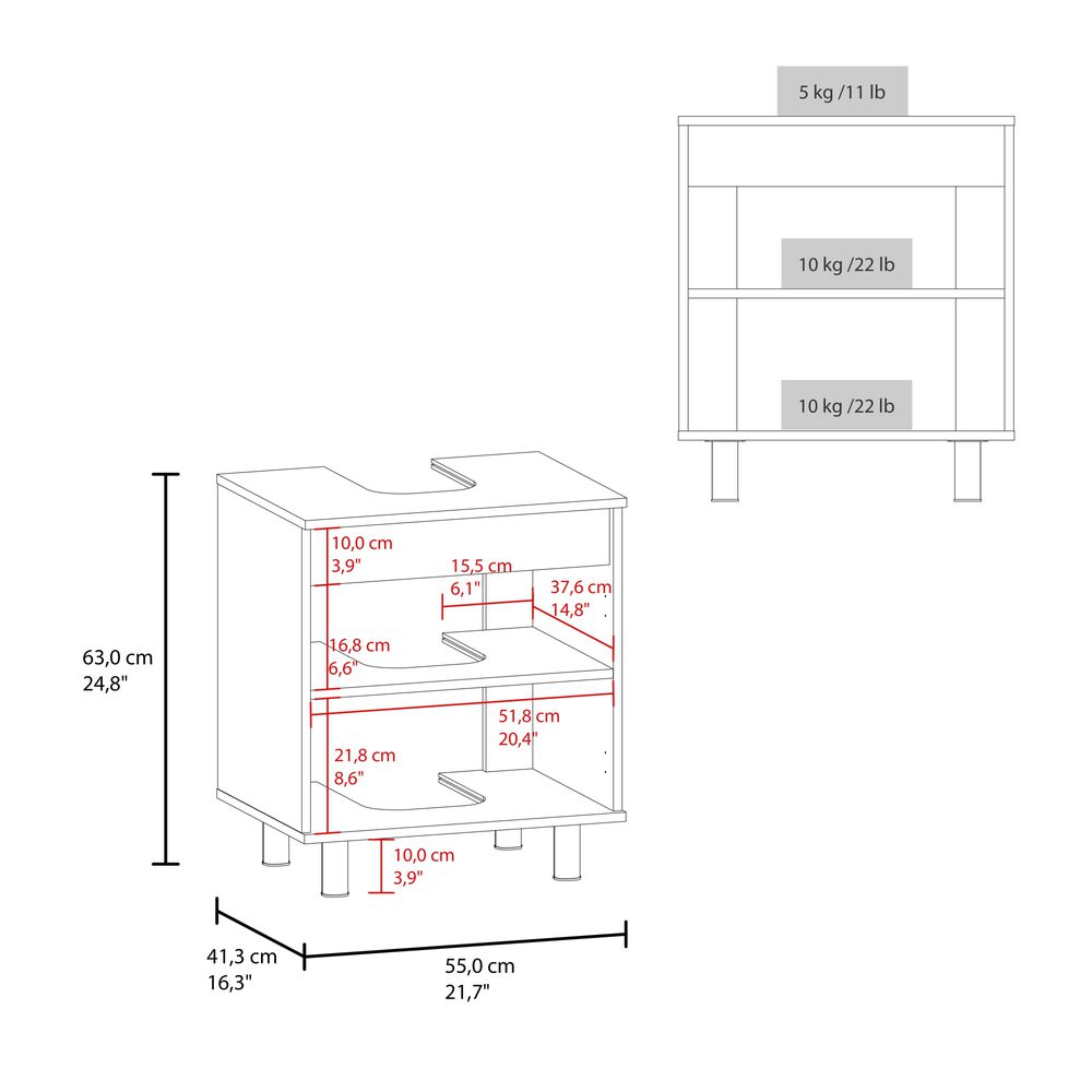 Mueble Para Lavamanos 63x55x41.3 Cm 2 Puertas image number 6.0