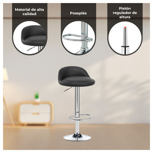 Pack 2 Silla Piso Bar Taburete Negro