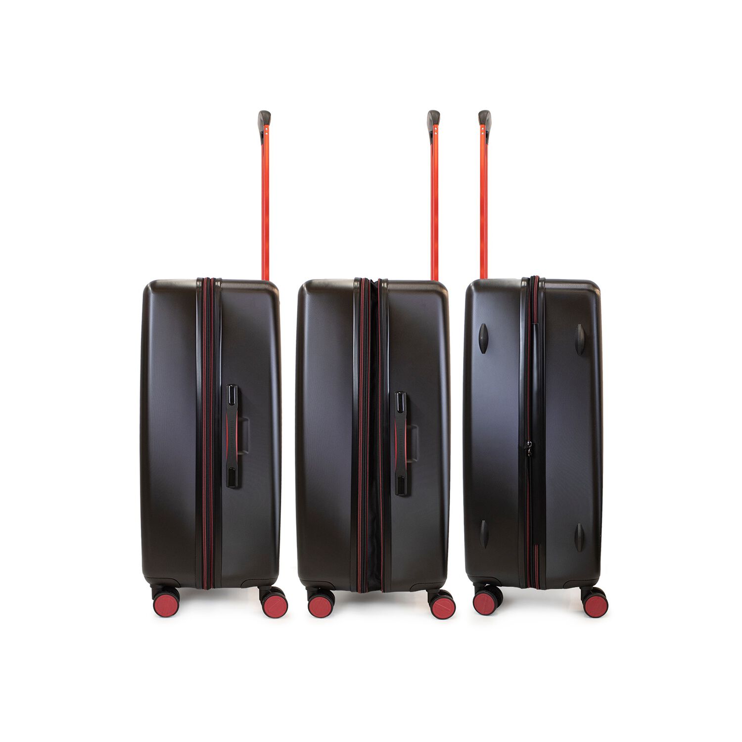 Pack 2 Maletas Cabina S 10k + M 20k Marsella Negra Con Rojo Penguin image number 6.0