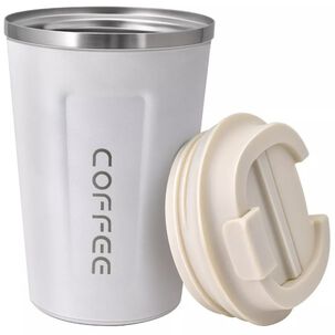 Vaso Termico Portátil De Doble Capa De Acero Inoxidable Café Blanco