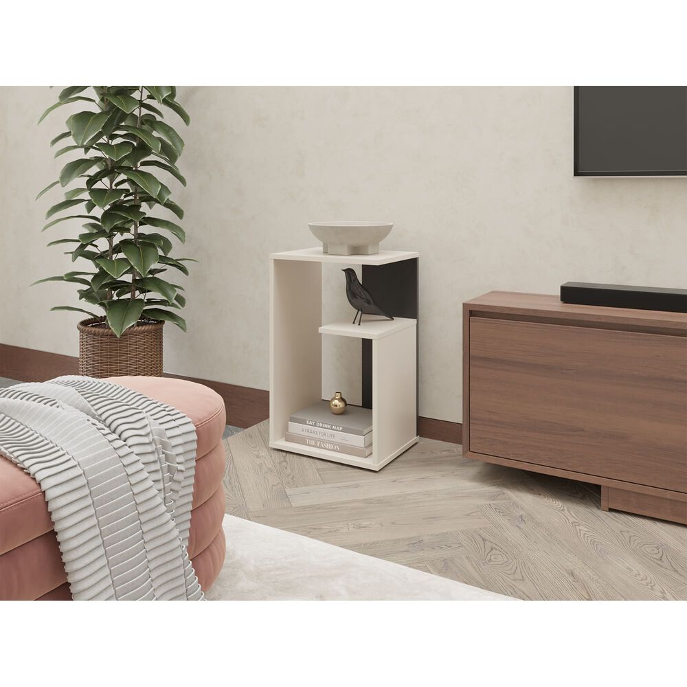 Mesa Lateral 63,4x39,8x30 Cm Beige Y Negro image number 4.0