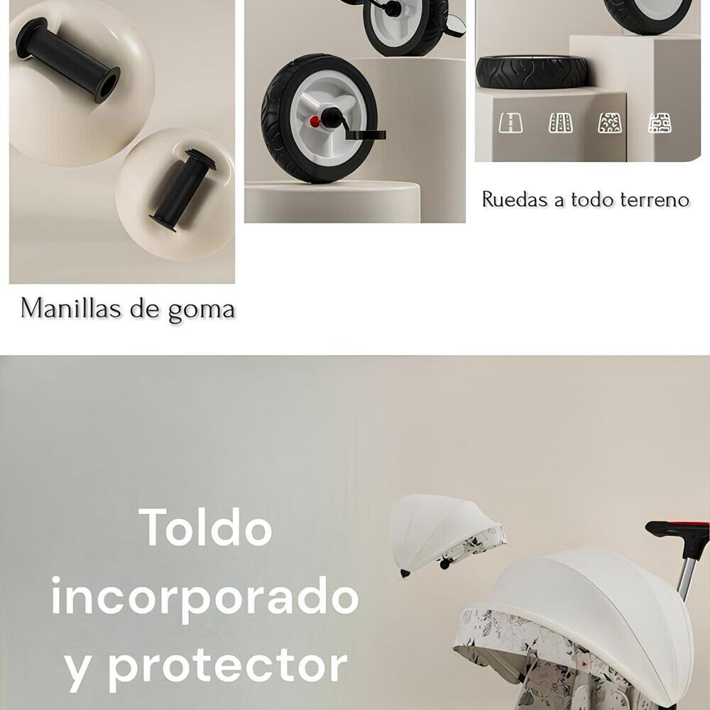 Triciclo Lubabycas 360&deg; Multiposiciones Con Mesita Negro image number 5.0