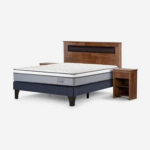 Cama Europea Rosen Indie / 2 Plazas / Base Normal + Set De Maderas Ferrara
