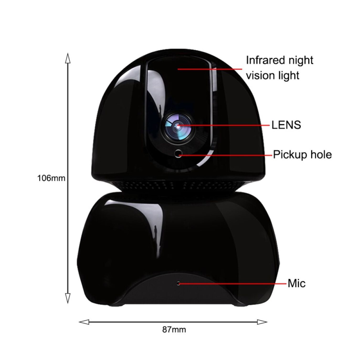 Camara Monitor Bebe Seguridad Con Microfono 360&deg; Wifi image number 2.0
