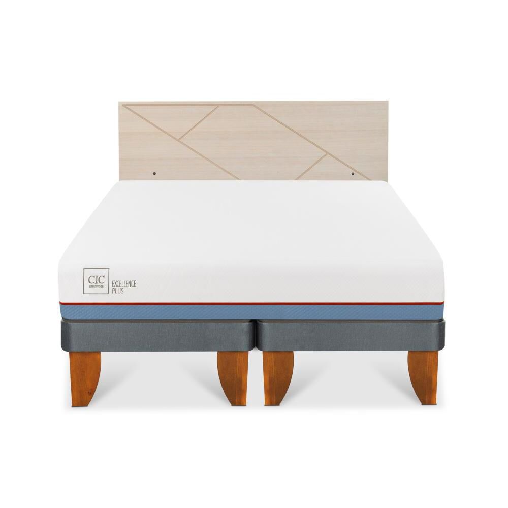 Cama Europea Cic Excellence Plus / 2 Plazas / Base Dividida + Respaldo image number 0.0
