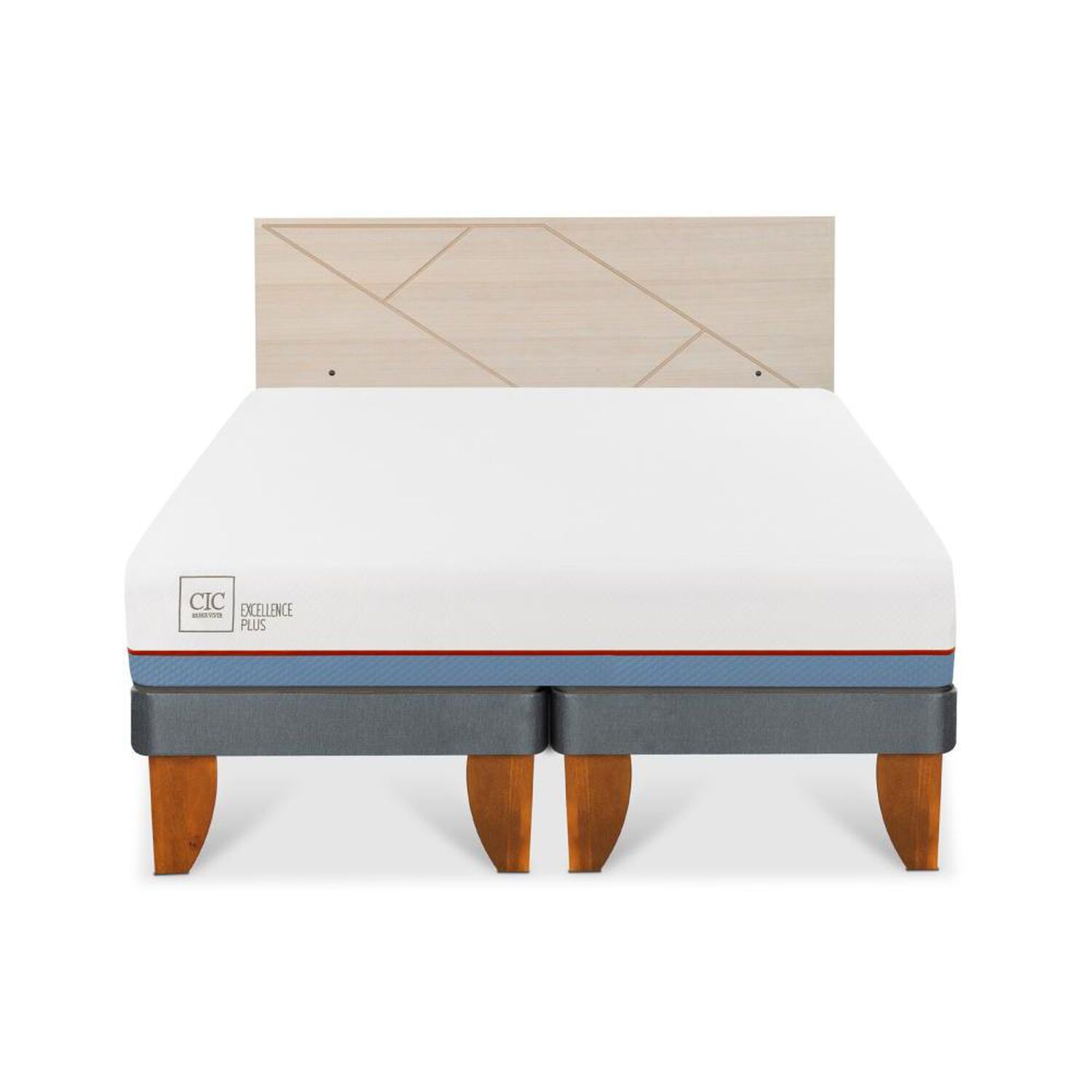 Cama Europea Cic Excellence Plus / 2 Plazas / Base Dividida + Respaldo image number 0.0