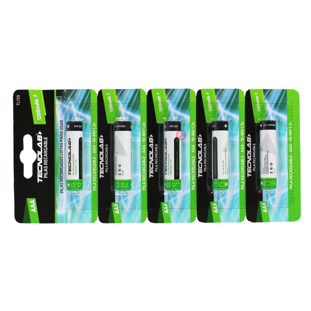 Pack 5 Pilas Aaa Recargables 1200mah - Ps image number 1.0