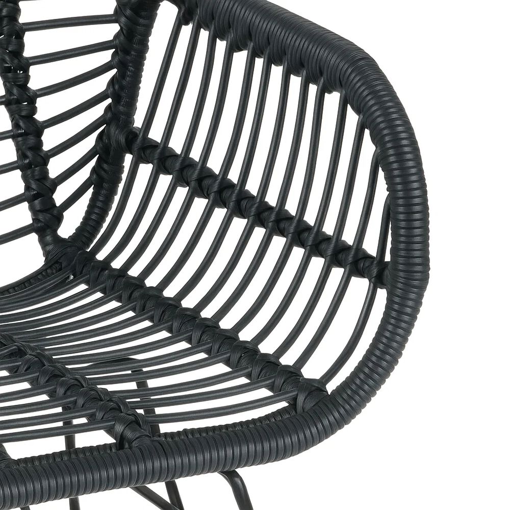 Butaca Con Apoyabrazos De Terraza Rattan Grecia Color Negro image number 5.0