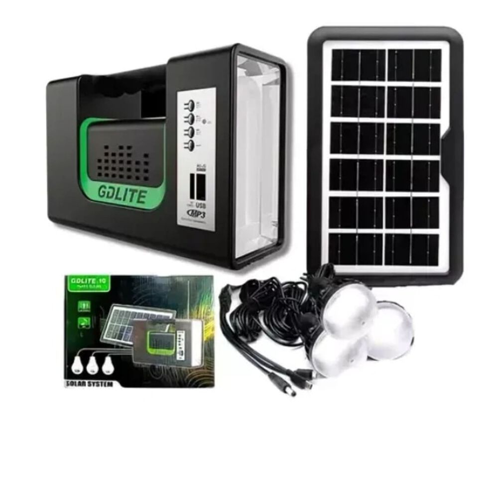 Kit Emergencia Camping Solar 3 Ampolletas Linterna+radio Mp3 image number 2.0