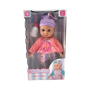 Mu&ntilde;eca Baby Doll Bostecitos Cuerpo Blando 12" Llor&oacute;n Ass