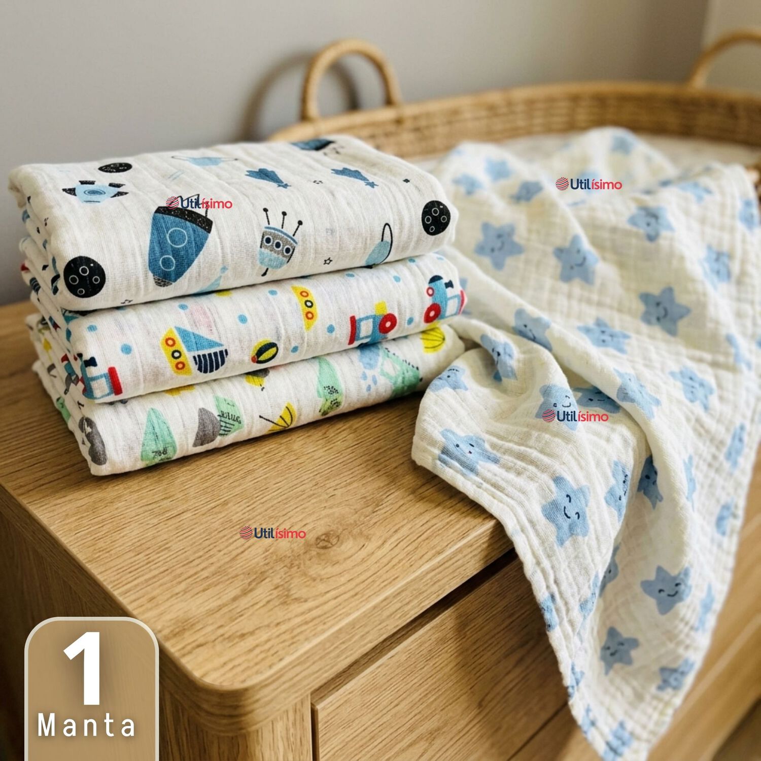 Manta Muselina 70x 70 Cm Beb&eacute; Ni&ntilde;o Multiuso 100% Algod&oacute;n Colores Surtidos image number 0.0