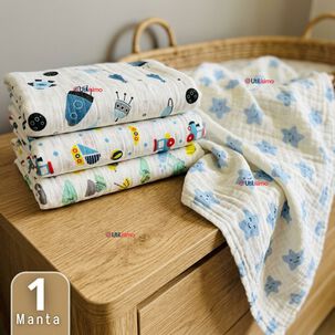 Manta Muselina 70x 70 Cm Beb&eacute; Ni&ntilde;o Multiuso 100% Algod&oacute;n Colores Surtidos