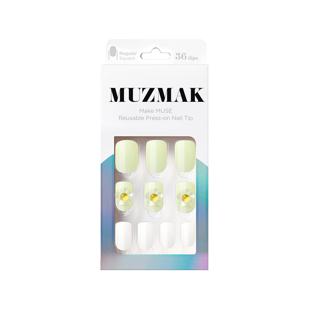 Muzmak - Uñas Press On Drop Flower Regular Square 36 U. image number 0.0