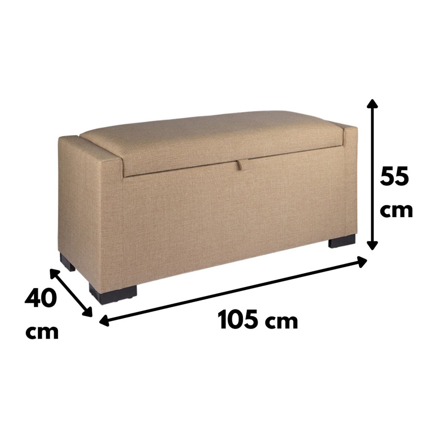 Banqueta Con Ba&uacute;l Leyzy Beige Delta 40x55x105 Cm M&aacute;xima Design image number 3.0