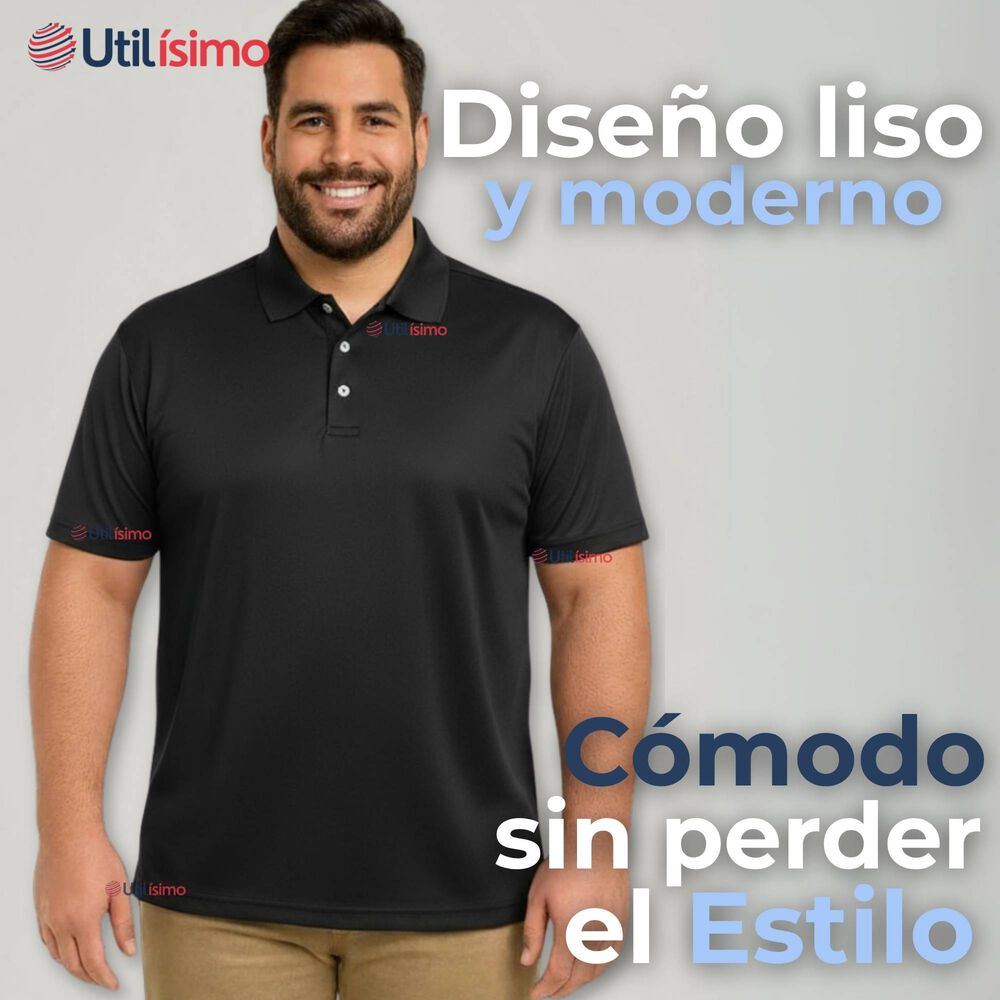 Polera Pique Premium 200g Manga Corta 100% Algodón Textura Suave Chemise Negro Hombre image number 4.0