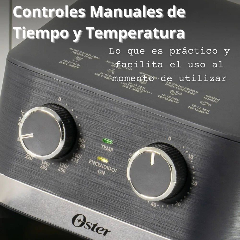 Oster Freidora De Aire Manual, Recubrimiento Oster Diamondforce, 4l De Capacidad, Con Controles De Tiempo Y Temperatura, Ckstaf401mdf + 300 Forros De image number 5.0