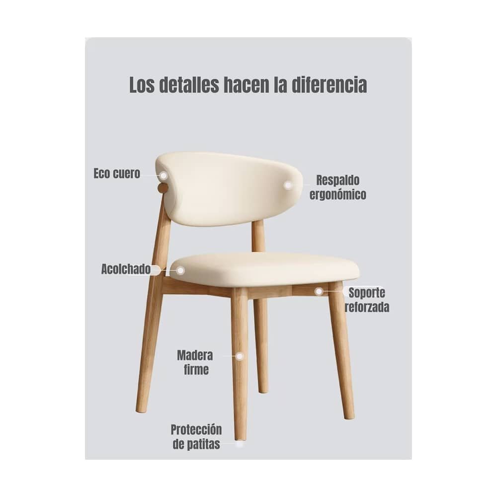 Pack 2 Sillas De Comedor Madera Negro Family By Lubabycas image number 6.0
