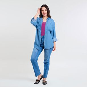 Polera Lisa Manga Corta Cuello Redondo Con Aplicaci&oacute;n Lace Mujer Sexy Large