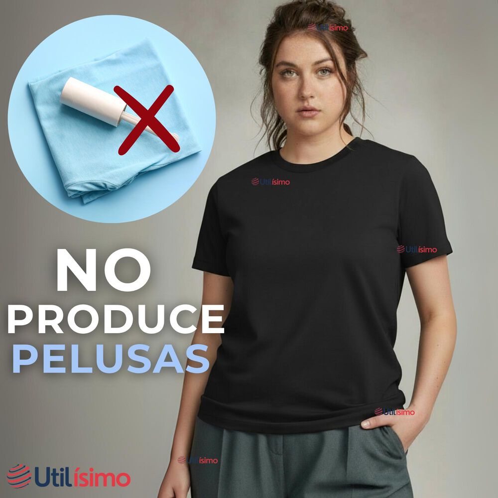 Polera Mujer 100% Algodon Manga Corta Basico Camiseta Negro image number 9.0