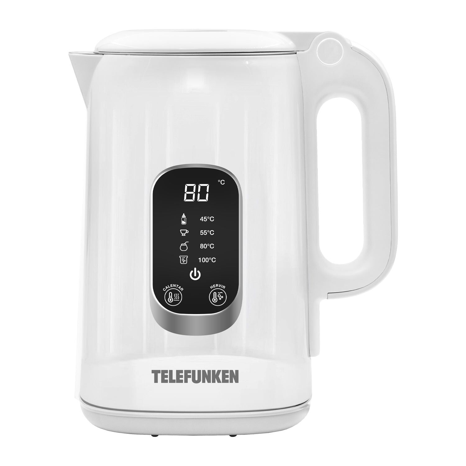 Hervidor El&eacute;ctrico Digital Telefunken 1,8 Litros 1500w Control De Temperatura Keep Warm Pava Blanco image number 0.0