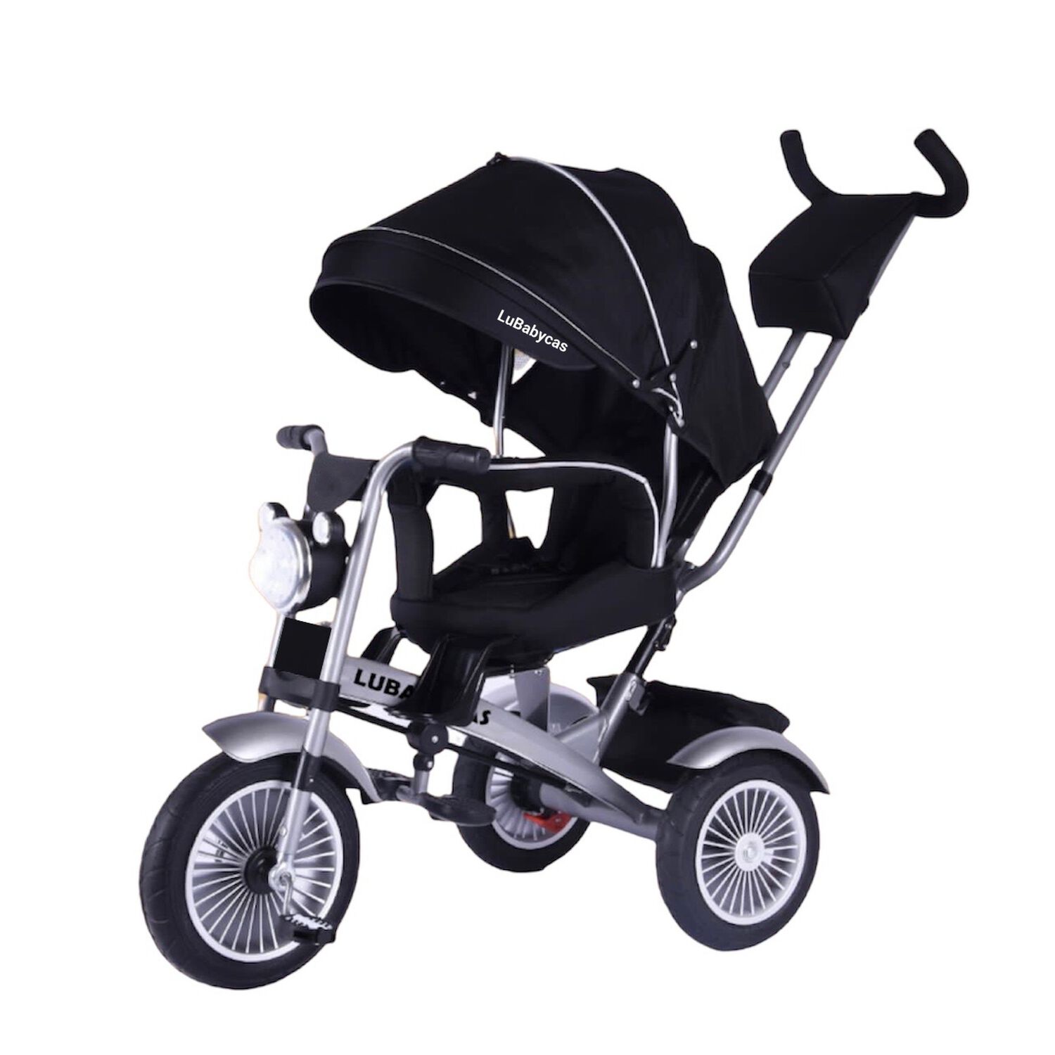 Triciclo Multifuncional 360&deg; Con Luces Lubabycas Negro image number 8.0