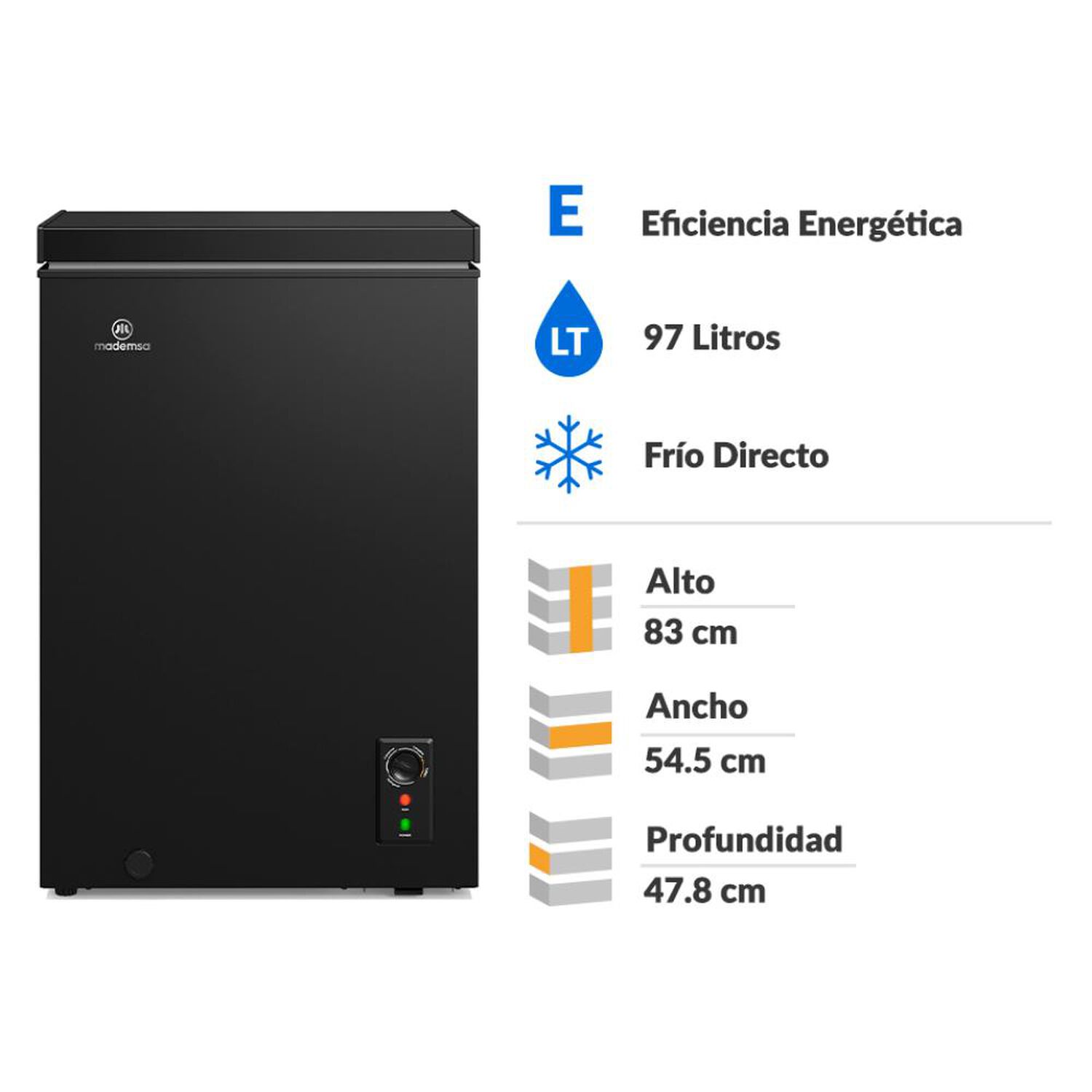 Freezer Horizontal Mademsa H100b / Fr&iacute;o Directo / 97 Litros / E image number 1.0