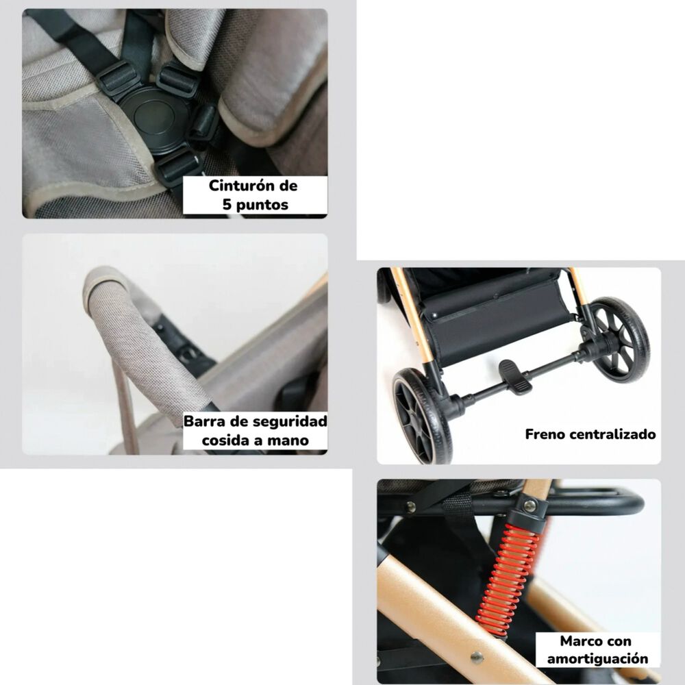 Coche De Paseo Reversible Con Cubre Pies B1 Negro Lubabycas image number 2.0