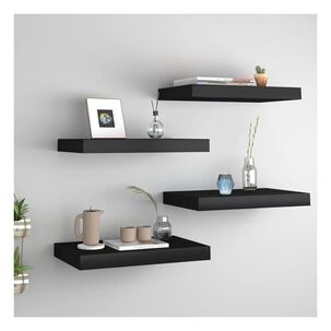 Repisa Flotante Negra Minimalista Estante Organizador Pared 40cm