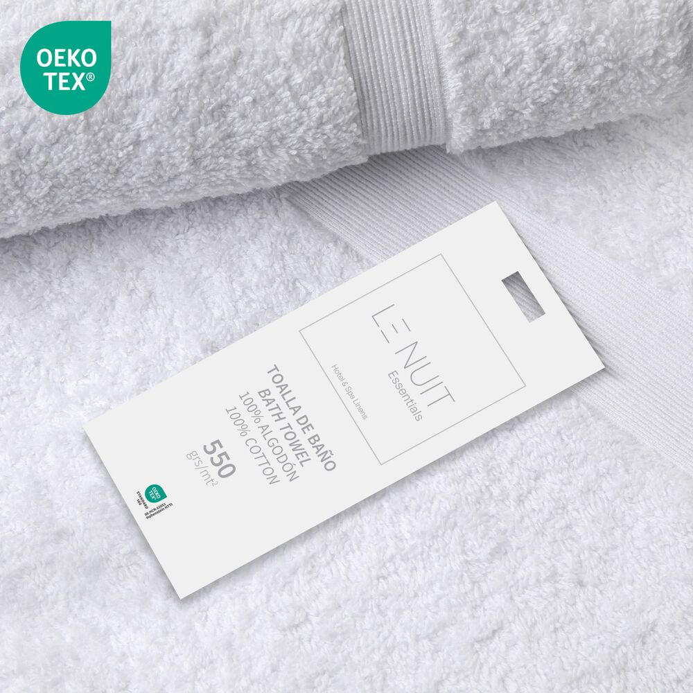 Set Toalla De Baño, Mano Y Cara 550 Grs/mt2 Essentials 100% Algodón Blanca image number 0.0