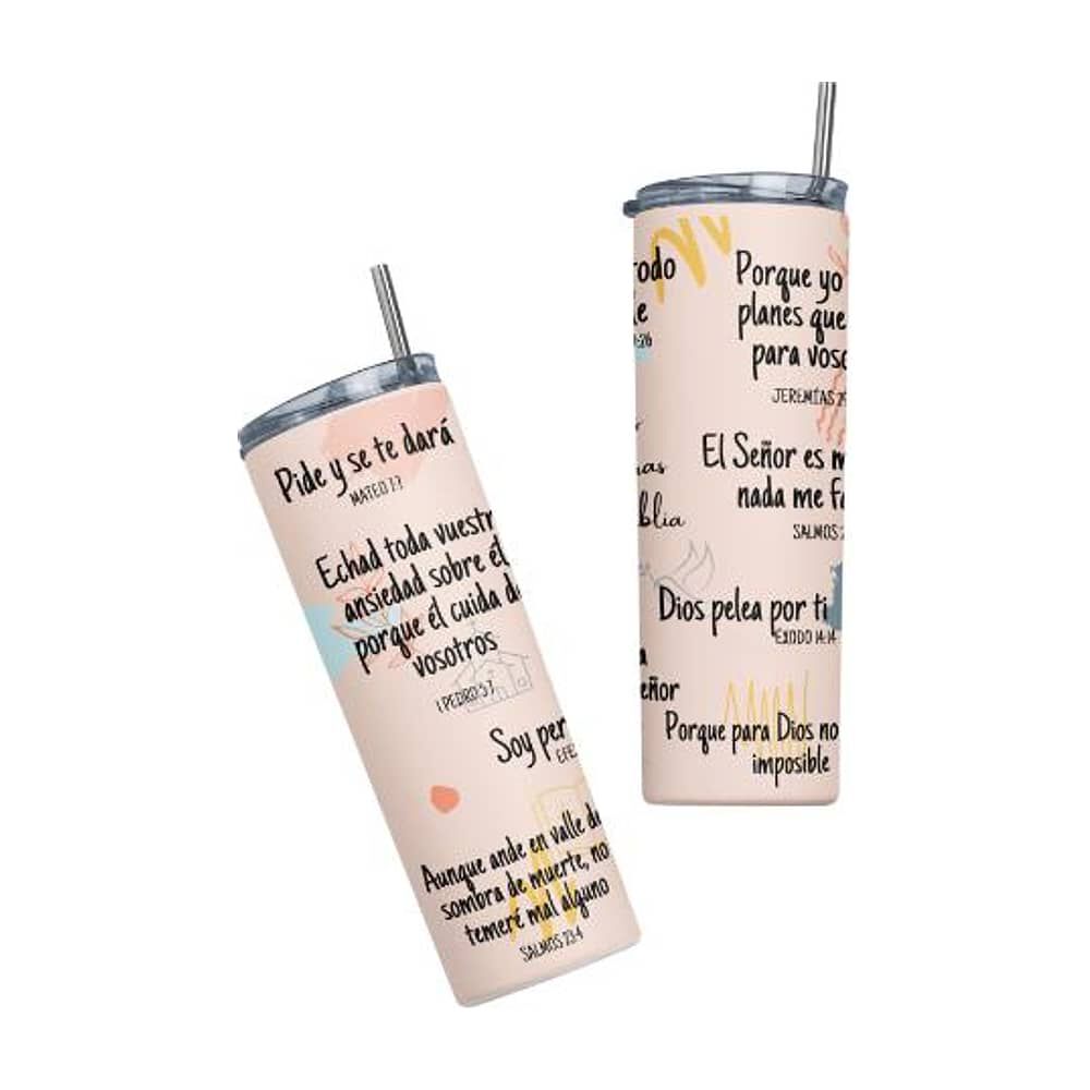 Termo Botella T&eacute;rmica Cristiano Con Vers&iacute;culos B&iacute;blicos Evang&eacute;lico Jes&uacute;s image number 2.0
