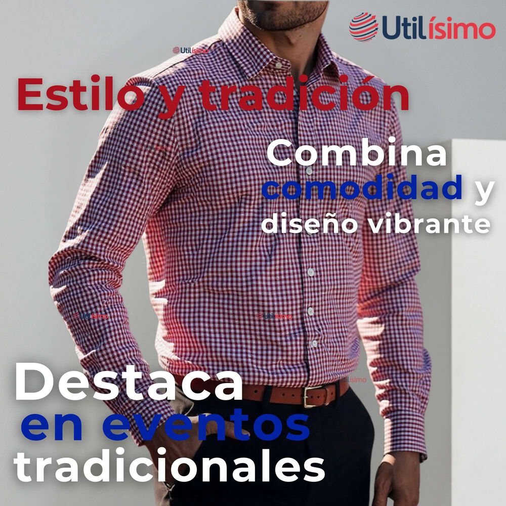 Camisa Huaso Cuadrillé Cuadro Manga Larga 100% Algodón Rojo Negro Casual image number 4.0