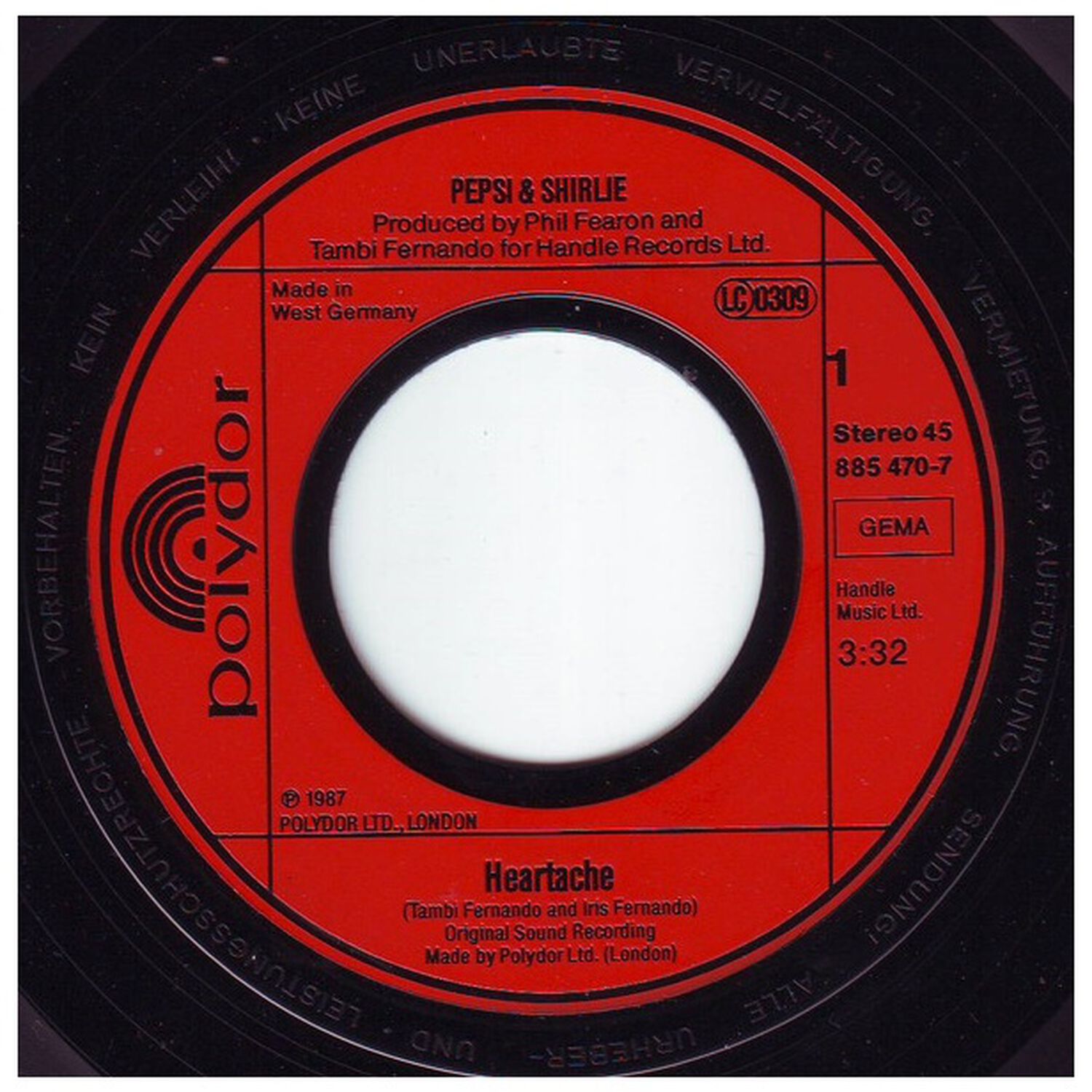 Pepsi & Shirlie - Heartache | 7" Single Usado image number 2.0