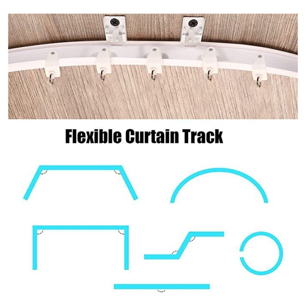 Riel Cortina Techo Flexible 1x3m 18 Poleas Soportes image number 2.0