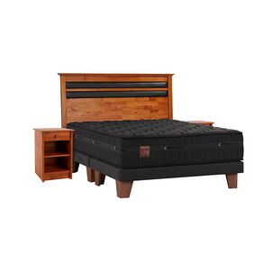 Cama Europea Celta Copper Black / 2 Plazas / Base Dividida + Set De Maderas