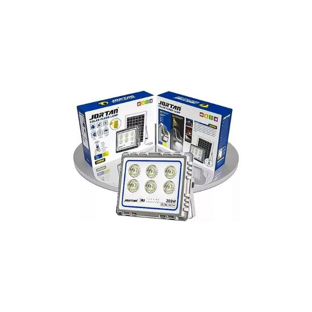 Foco Led Reflector Panel Solar + Control Remoto 200w Jortan Carcasa image number 1.0
