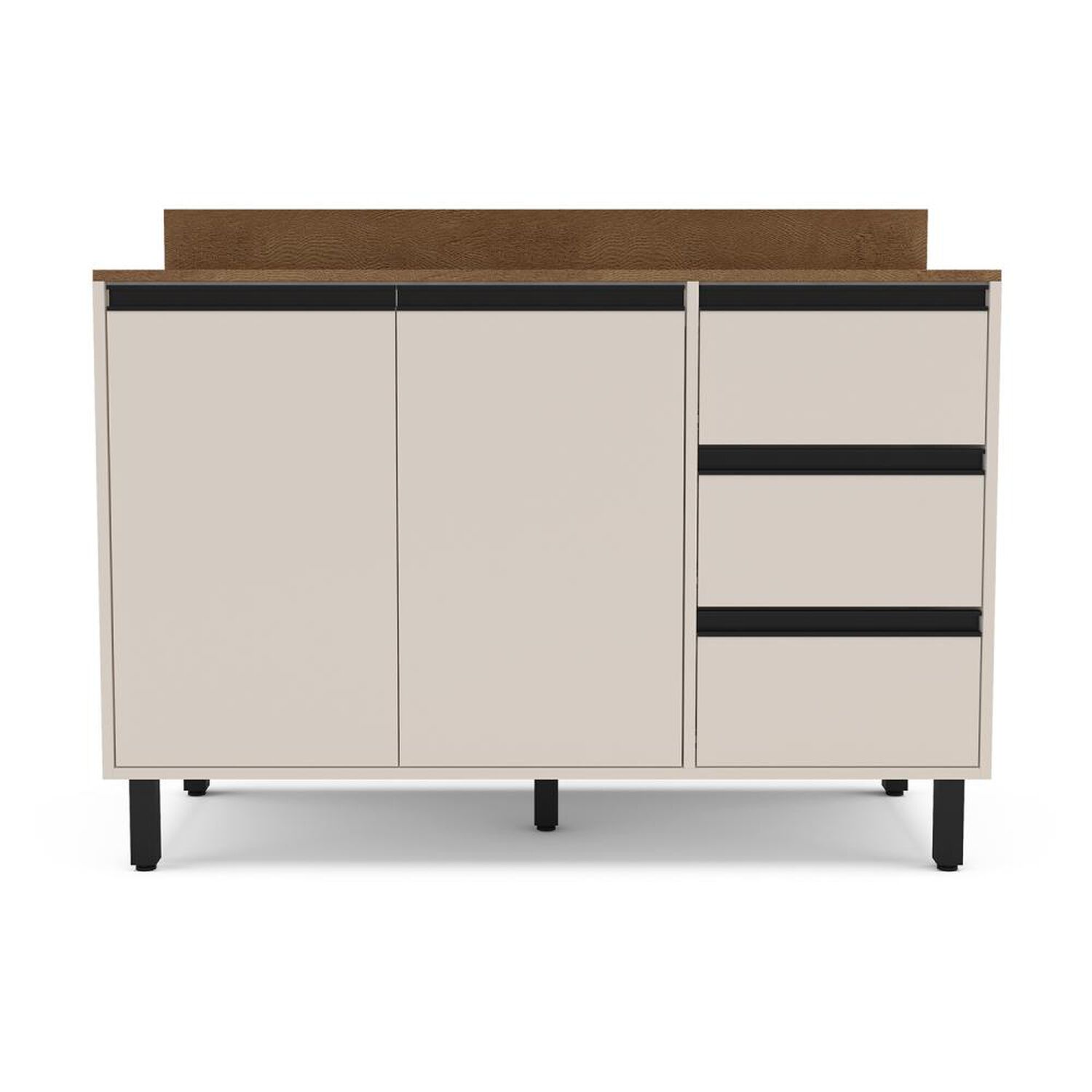 Mueble De Cocina Base Vekkahome Koya 2 Puertas 3 Cajones Beige image number 1.0