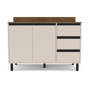 Mueble De Cocina Base Vekkahome Koya 2 Puertas 3 Cajones Beige