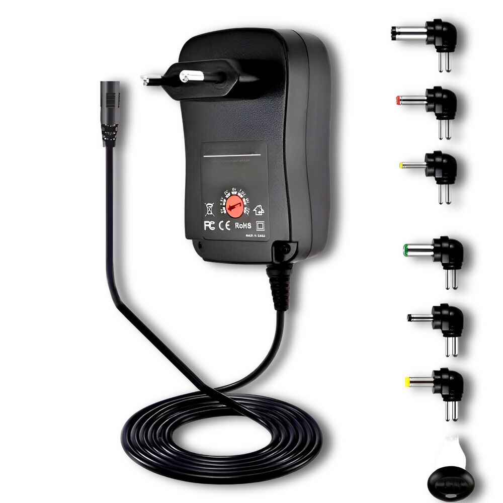 Transformador 12v Regulables 1.2a / 15w + 6 Plug Universales image number 0.0