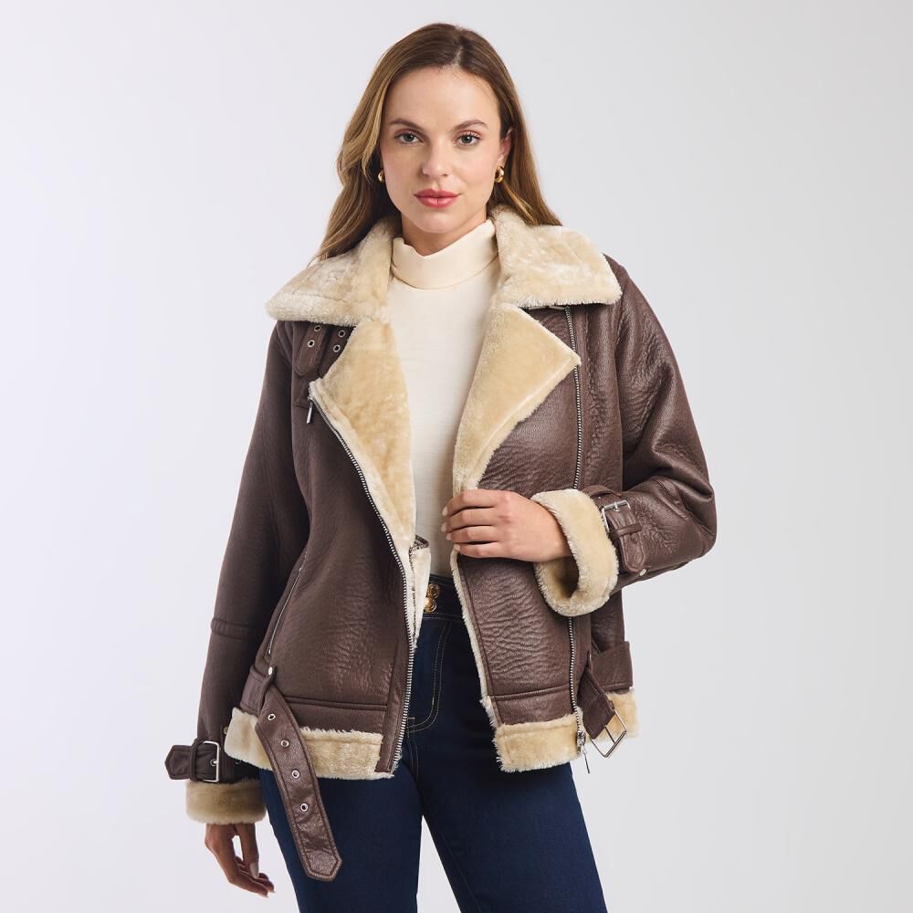Chaqueta Aviadora Bonded Cuello Camisero Mujer Kimera image number 0.0