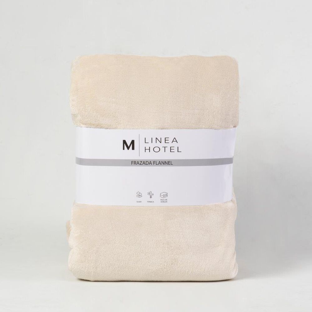 Frazada Flannel Linea Hotel 1 Plaza Crudo image number 2.0
