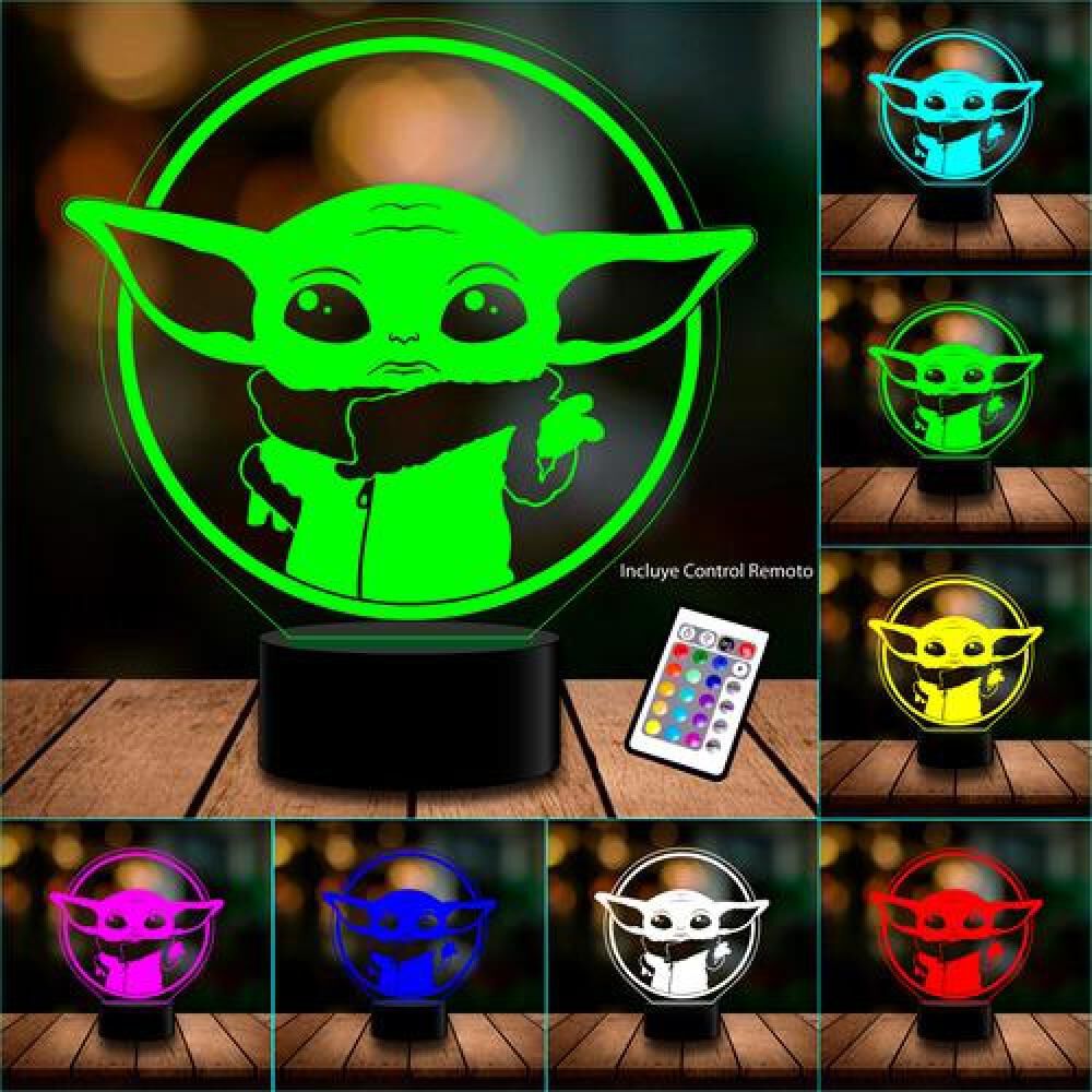Lampara 3d Baby Yoda Star Wars C Remoto 16 Color image number 2.0