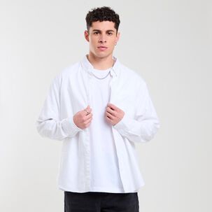 Camisa Lisa Slim Manga Larga Hombre Skuad
