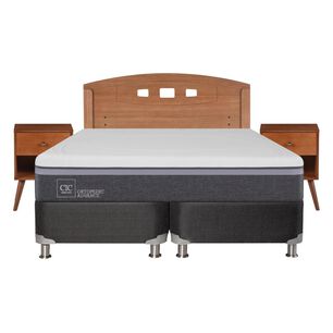 Box Spring Cic Ortopedic / 2 Plazas / Base Dividida + Set De Maderas
