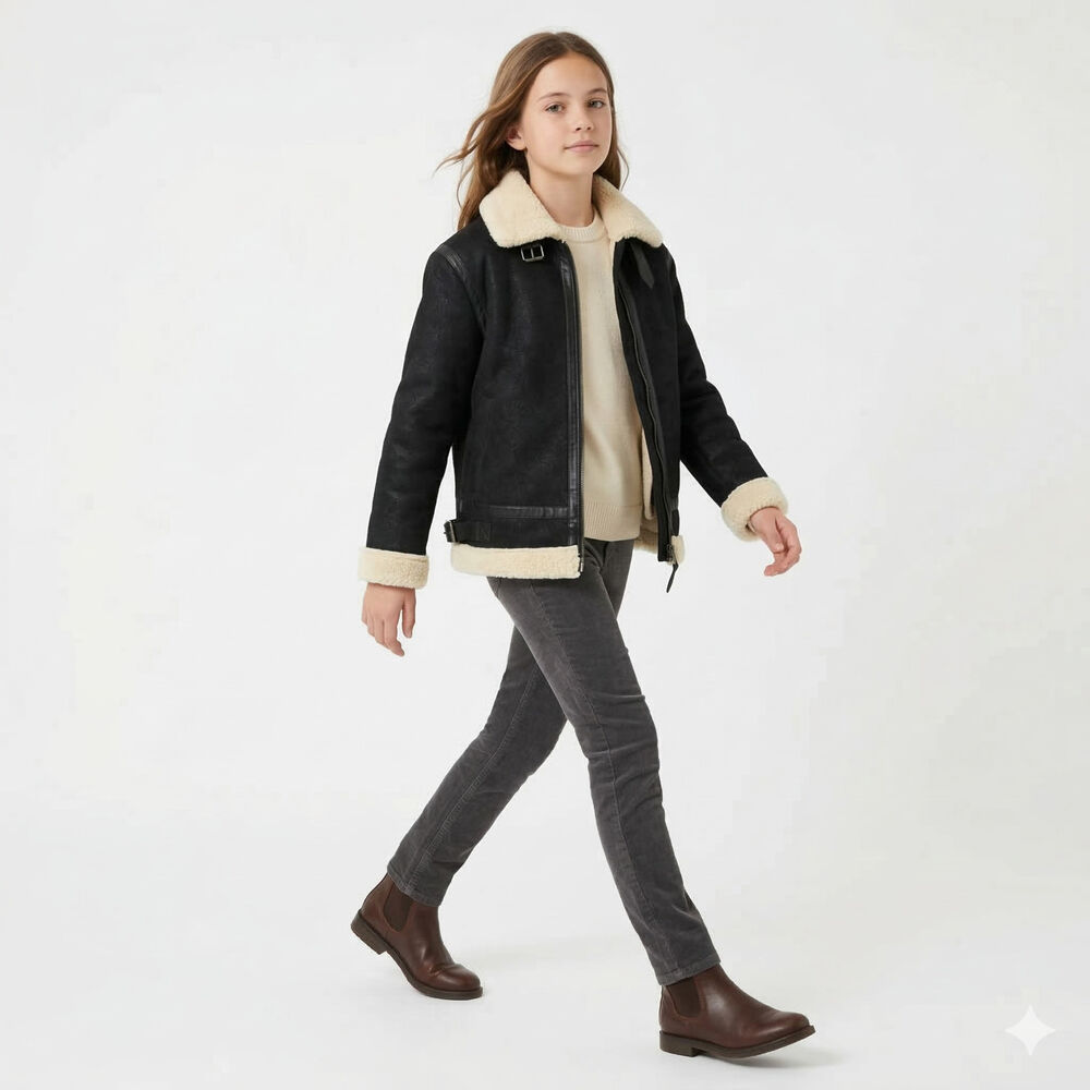 Chaqueta Ni&ntilde;o Aviador Estilo Piloto Abrigada Invierno image number 3.0