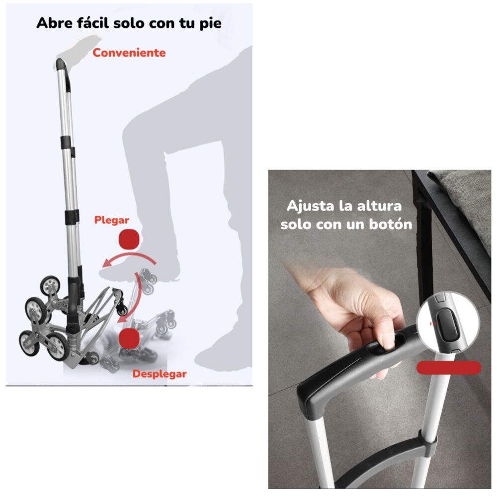 Carro De Carga Plegable Con Ruedas Trepadoras Lubabycas image number 5.0