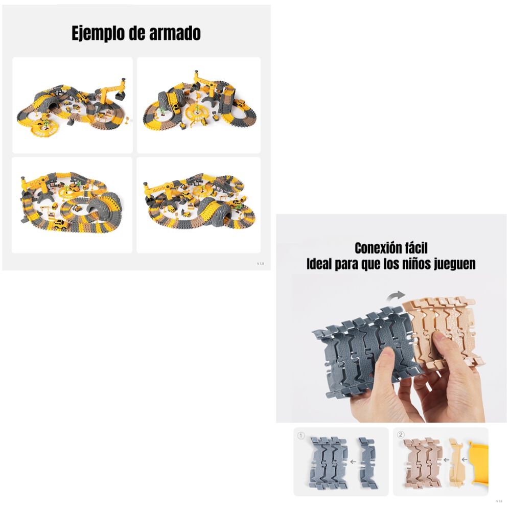 Juguete Autopista Eléctrica 249 Piezas Tm208 Lubabycas image number 5.0